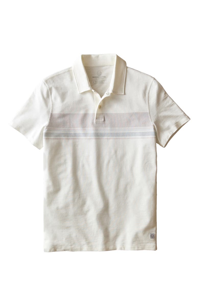 Marine Layer Air Stripe Polo, Alternate, color, White Multi Stripe