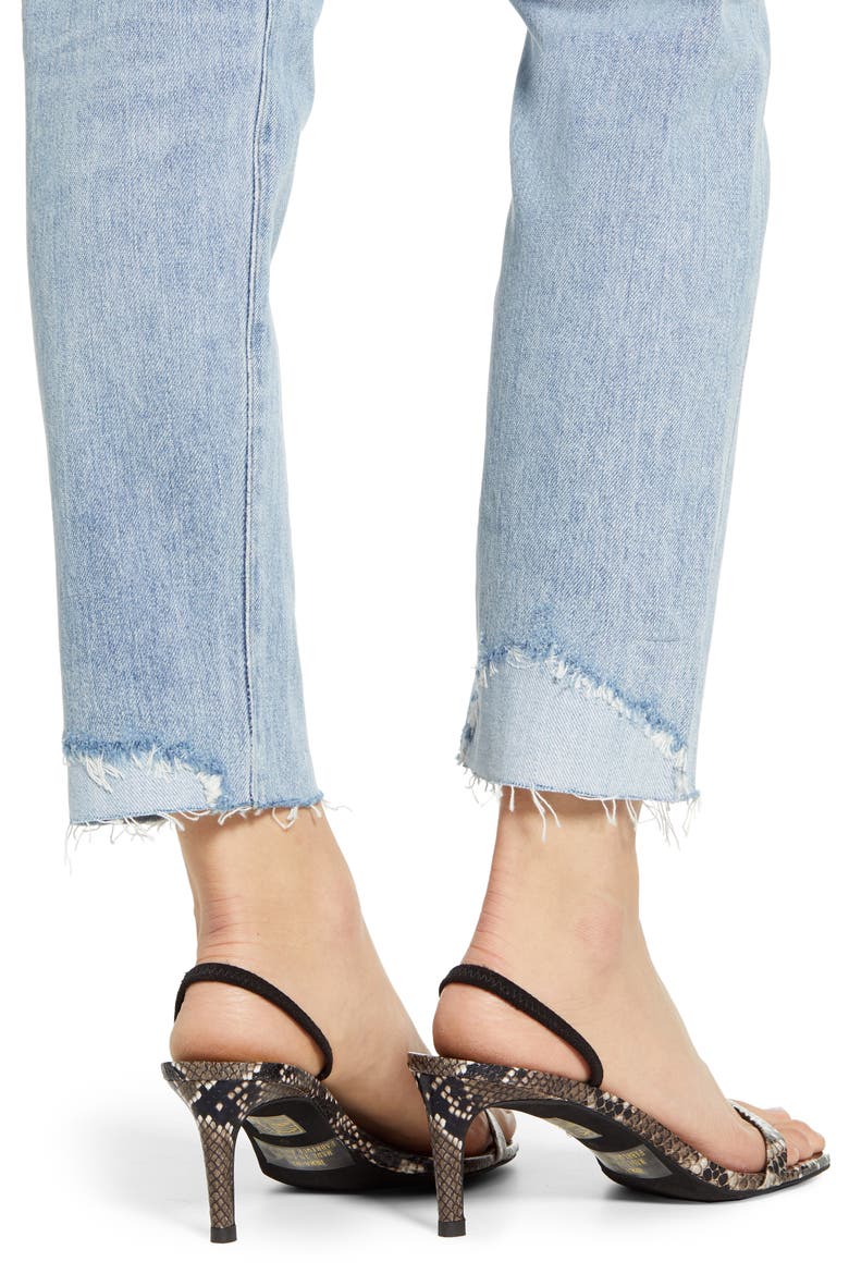 Liya High Waist Raw Hem Slim Jeans, Alternate, color, COASTAL