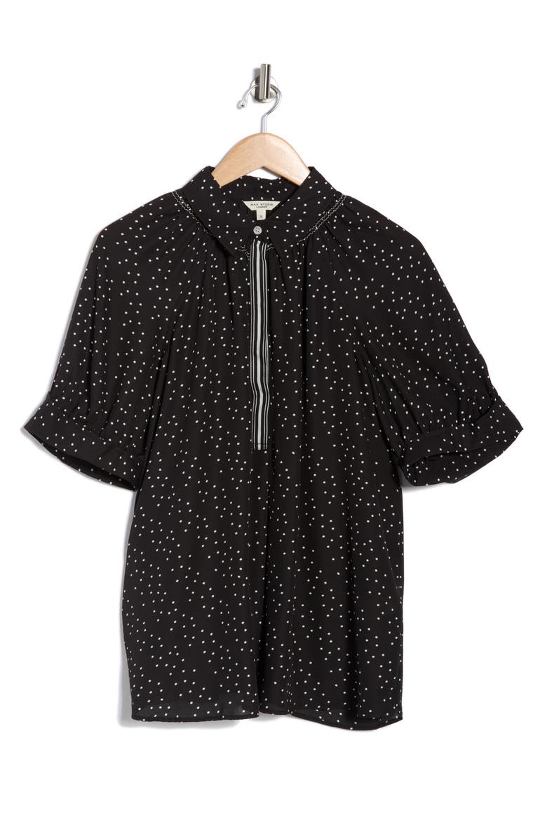 MAX STUDIO Puff Sleeve Top, Alternate, color, Black/ Ivory Polka Dot