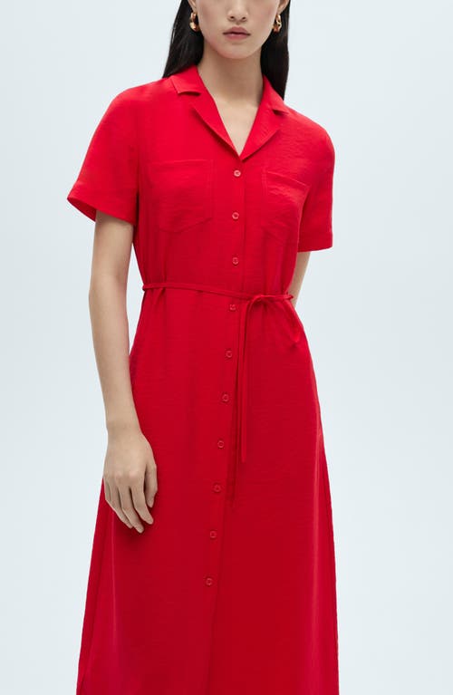 Mango Robe Chemisier Poches Rouge - Femme - L -  In Red