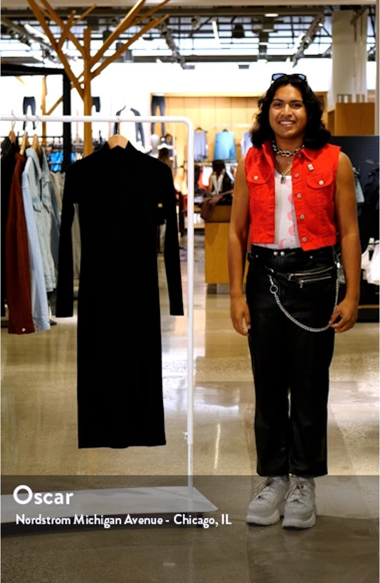 Mock Neck Long Sleeve Sweater Dress, sales video thumbnail