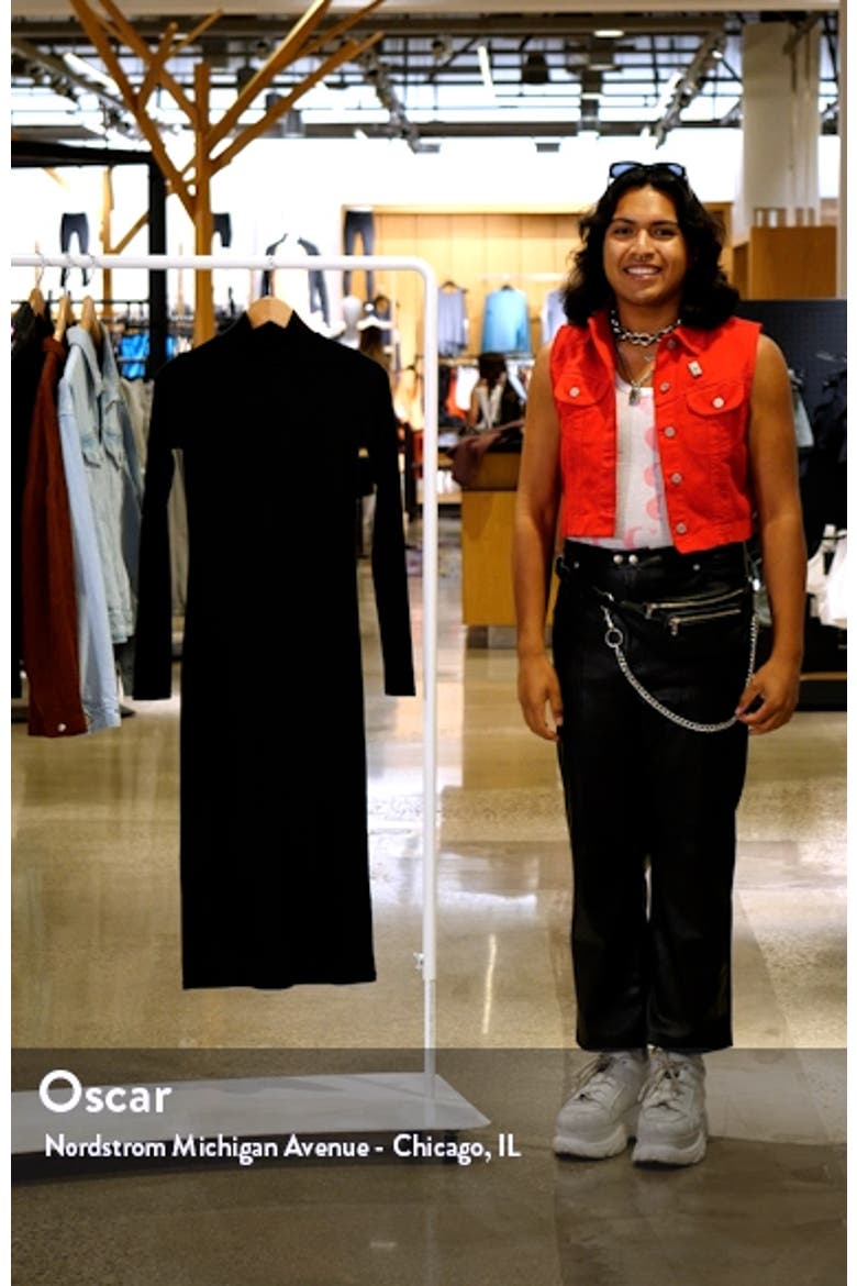 Mock Neck Long Sleeve Sweater Dress video