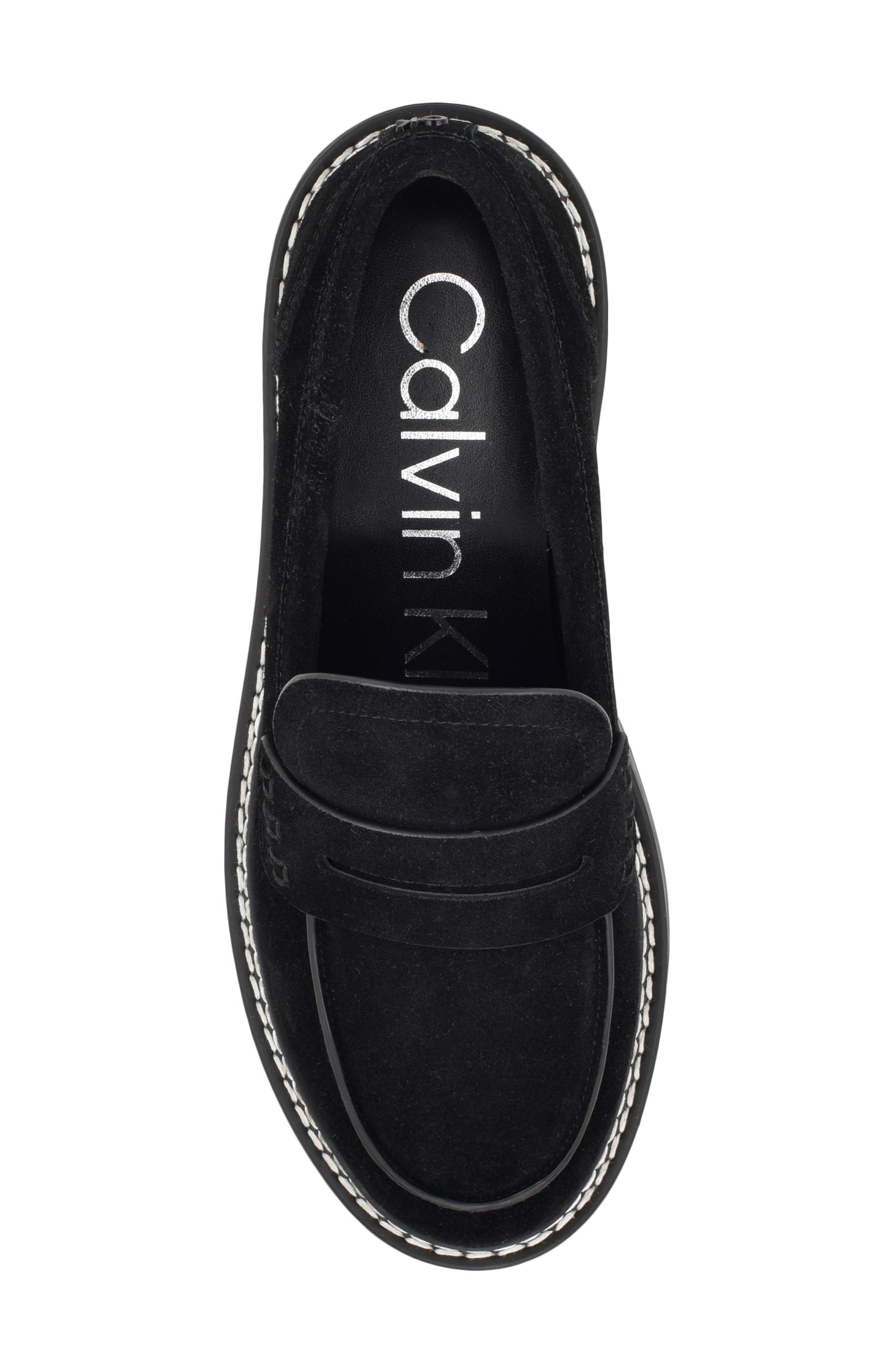 Suzie Penny Loafer, Alternate, color, BLACK SUEDE