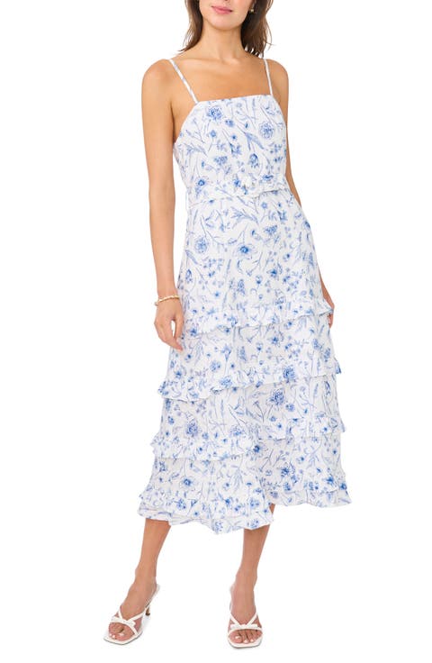 Belted Ruffled Midi Dress