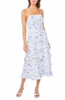 CeCe Belted Ruffled Midi Dress