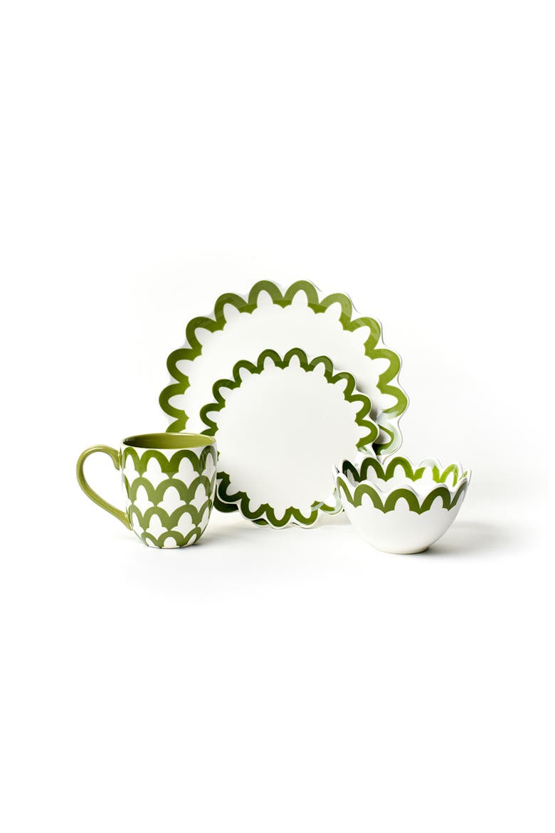 Olive Arabesque 4 Piece Place Setting, Main, color, Green
