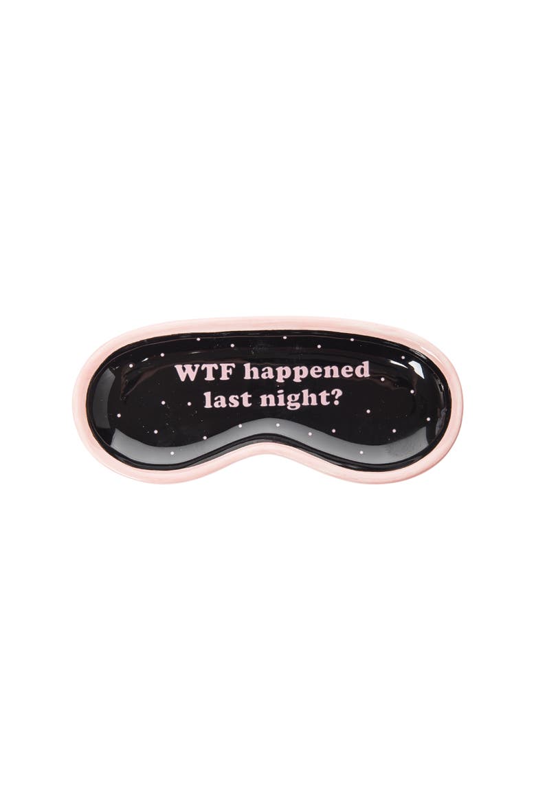WTF Sleep Mask Trinket Tray Ceramic Black, Main, color, Black