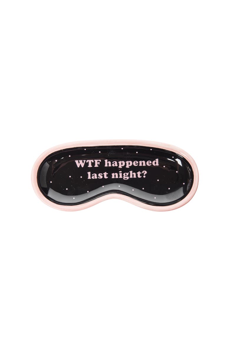 Totalee Gift WTF Sleep Mask Trinket Tray Ceramic Black, Main, color,