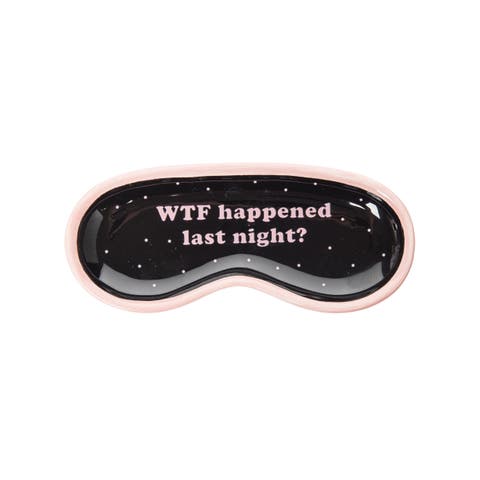 WTF Sleep Mask Trinket Tray Ceramic Black