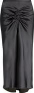 Victoria Beckham Gathered Satin Midi Skirt