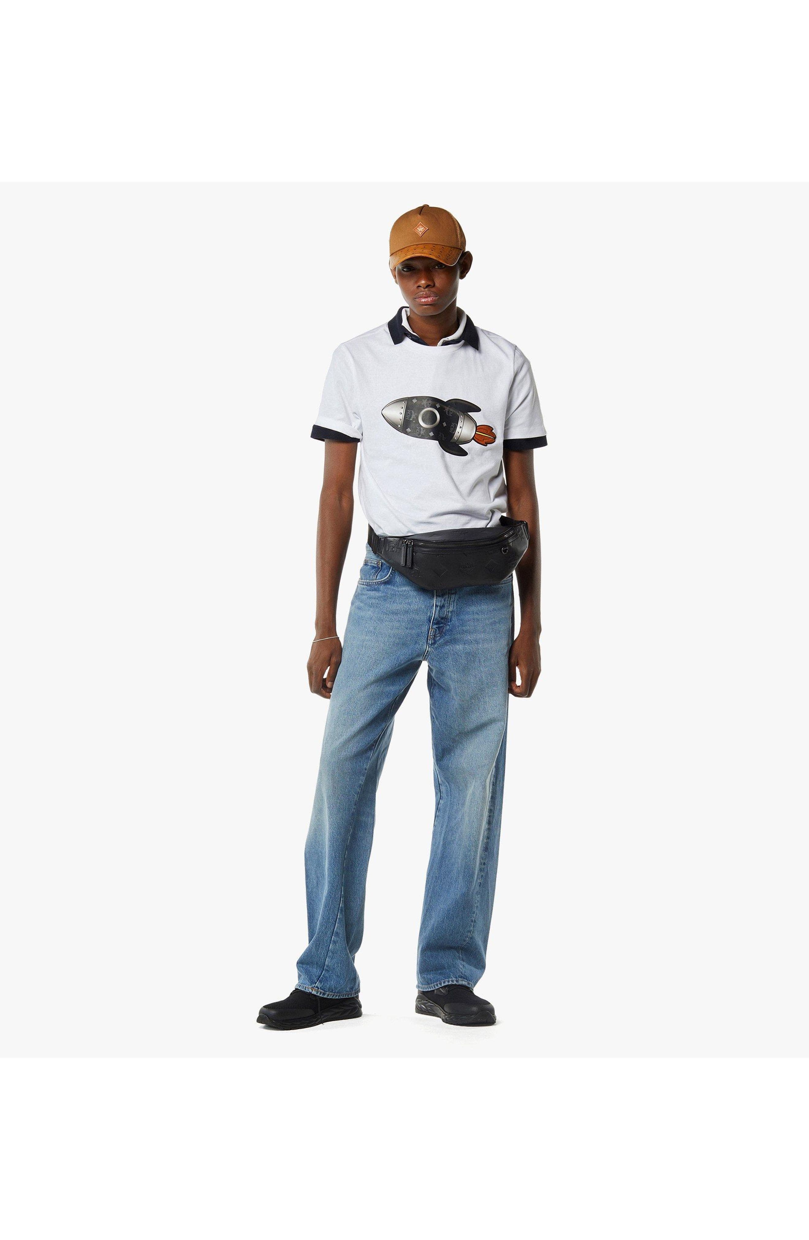 MCM Medium Fursten Belt Bag in Maxi Monogram Leather, Alternate, color, Black