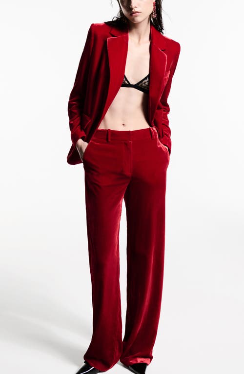 Mango - Pantalon Costume Velours Fraise - 40 - Femme In Strawberry