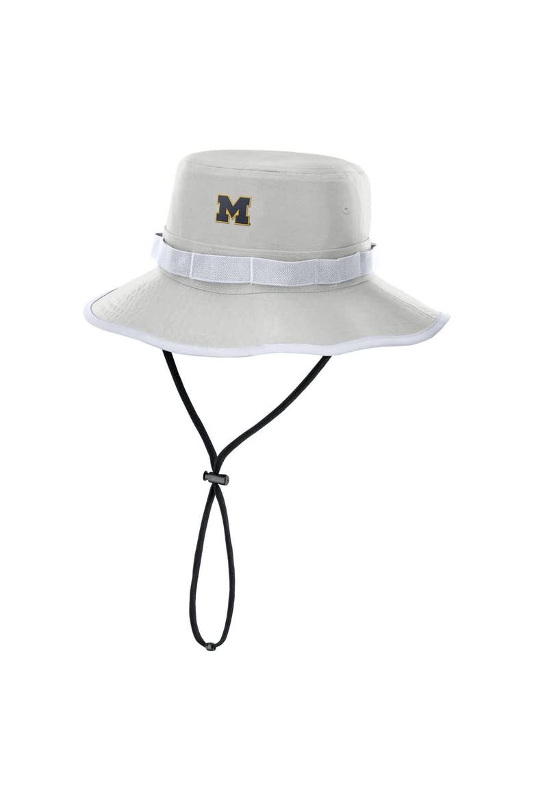 Men's Nike Gray Michigan Wolverines 2025 Sideline Apex Boonie Bucket Hat, Main, color, Gray