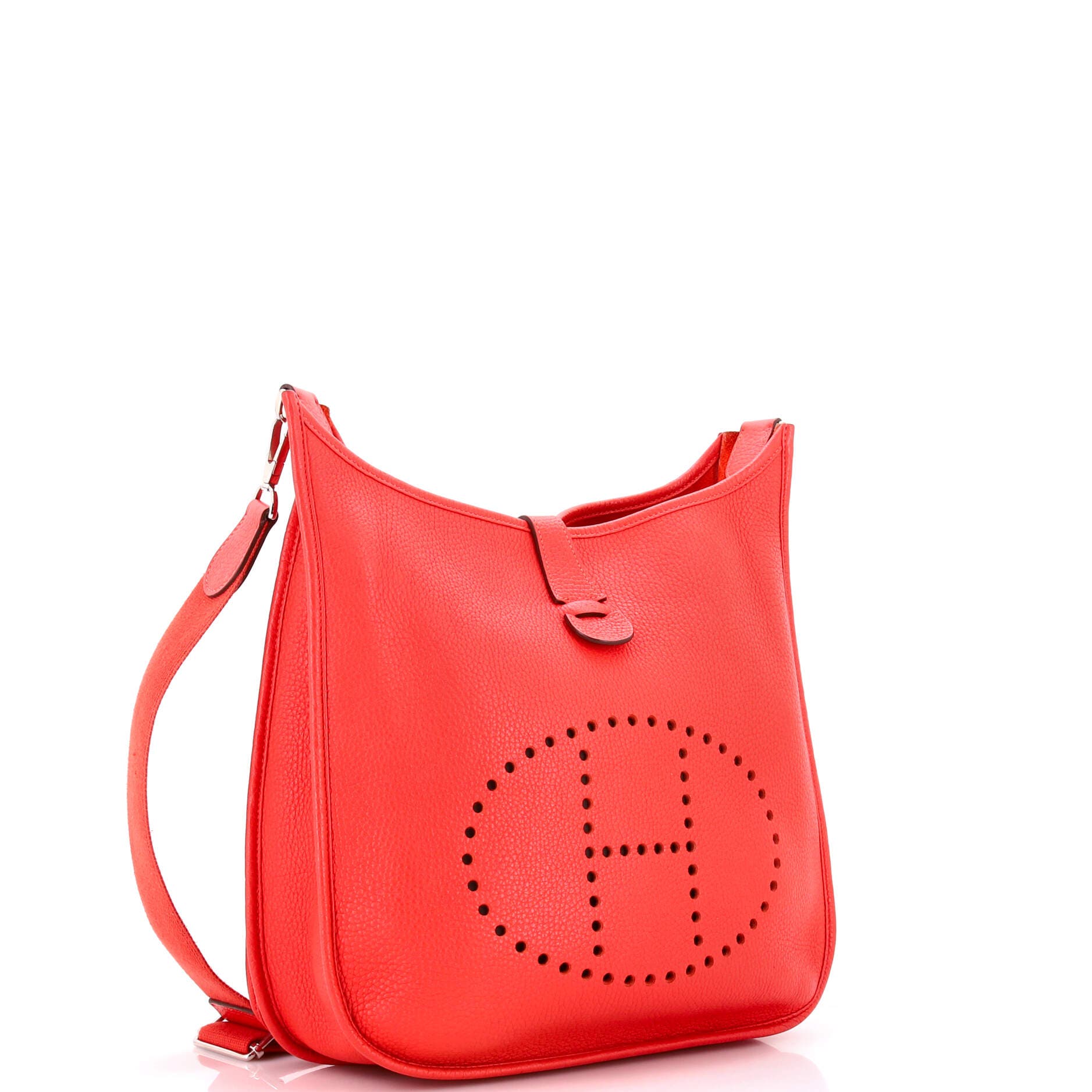 Pre-Owned Hermes Evelyne Bag Gen III Clemence PM, Alternate, color, Rouge Pivoine