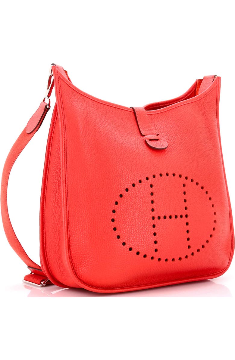 Pre-Owned Hermes Evelyne Bag Gen III Clemence PM, Alternate, color, Rouge Pivoine