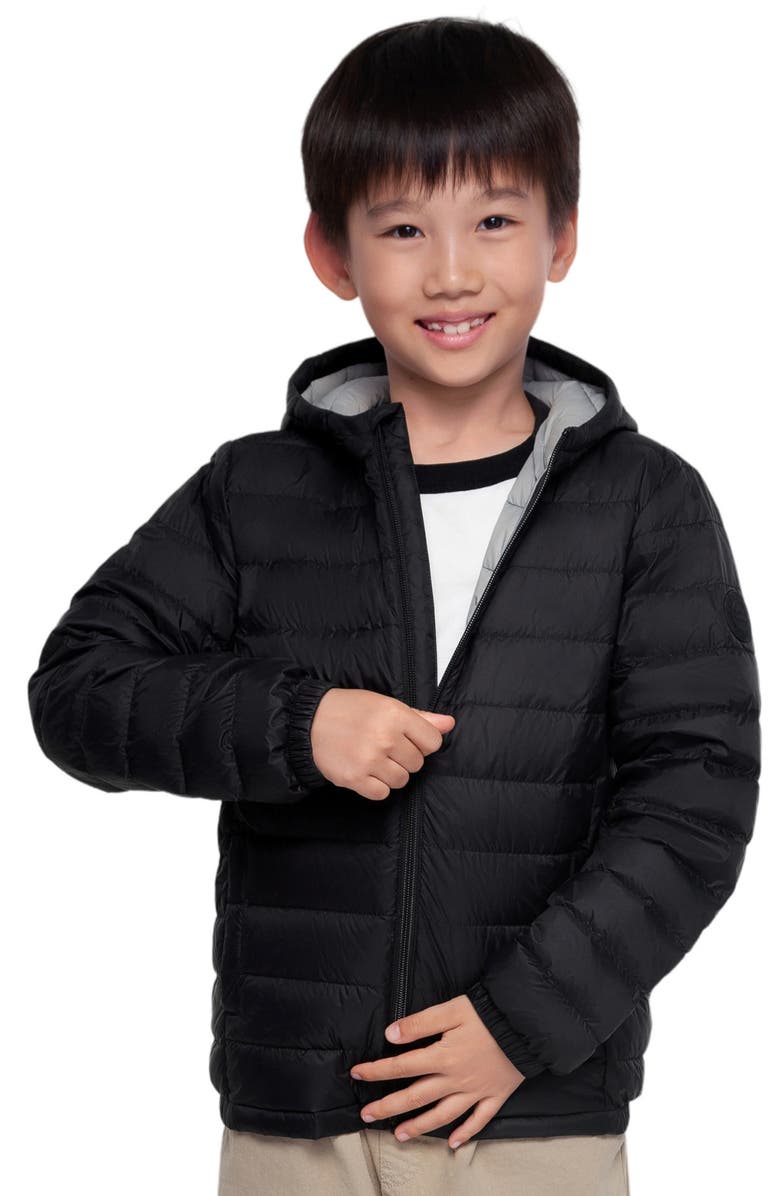 Rokka&Rolla Kids' Ultra Light Quilt Packable Down Jacket, Main, color, Very Black