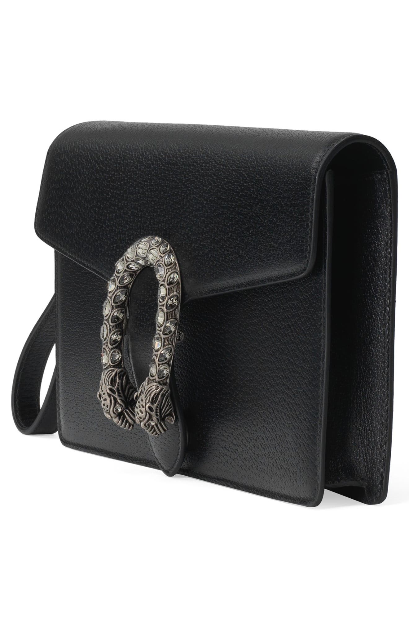 Gucci Leather Wristlet, Alternate, color, 