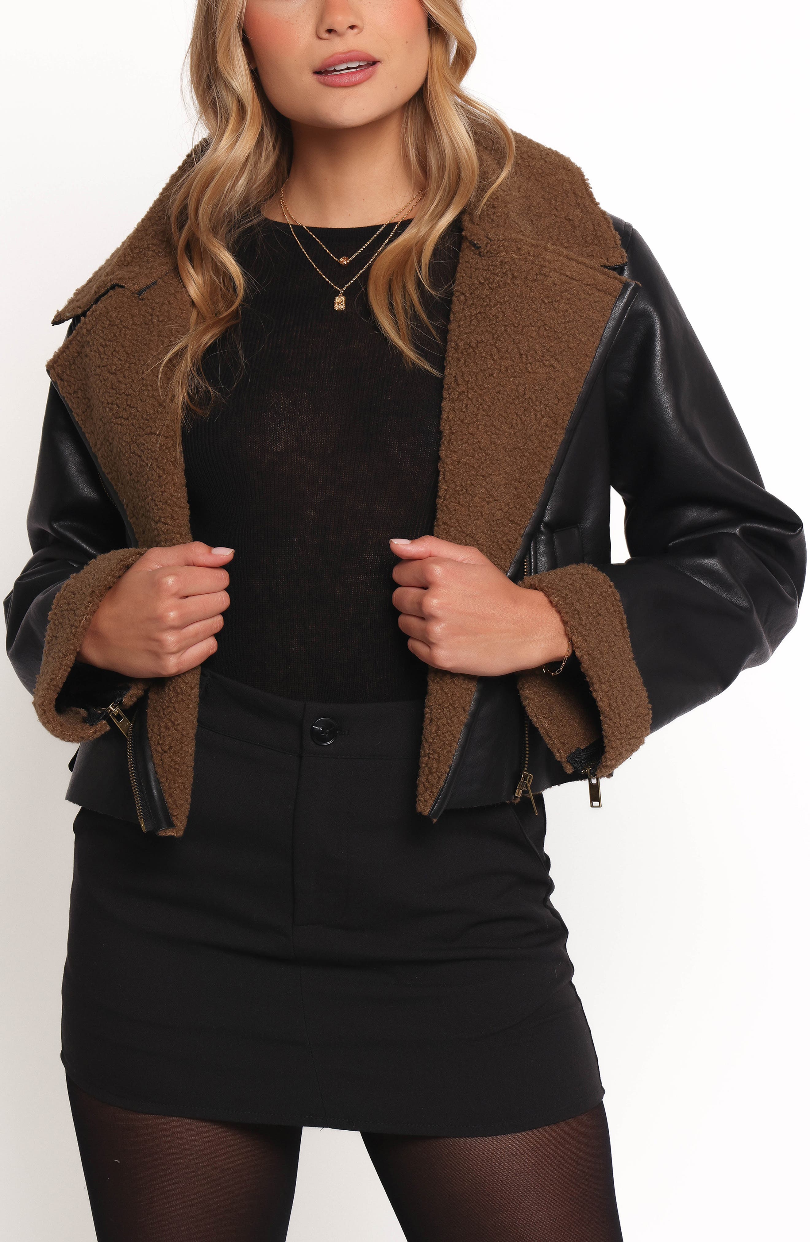 Petal & Pup Folk Faux Leather Jacket