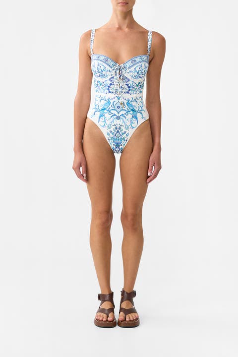 Lace Up Underwire Moulded Cup One Piece Isnik Lullaby