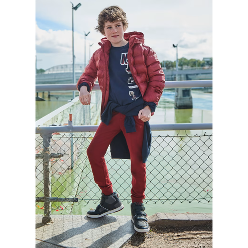 Mayoral Drawstring Track Trousers In Burgundy
