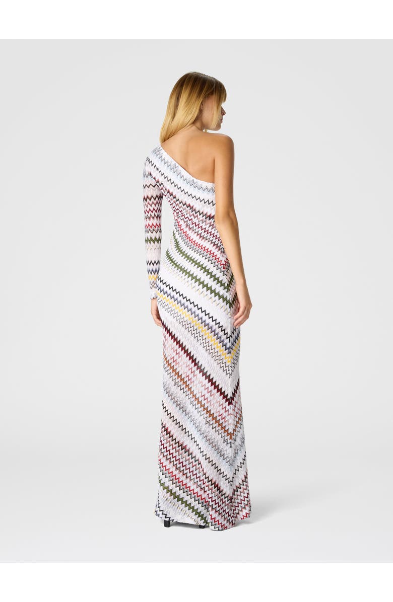 Missoni One-shoulder Viscose And Cotton Gown, Alternate, color, Green& Brown