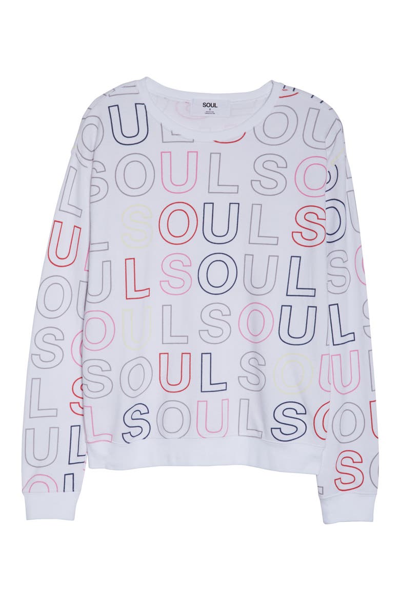 Knockout Print Sweatshirt, Alternate, color, WHITE