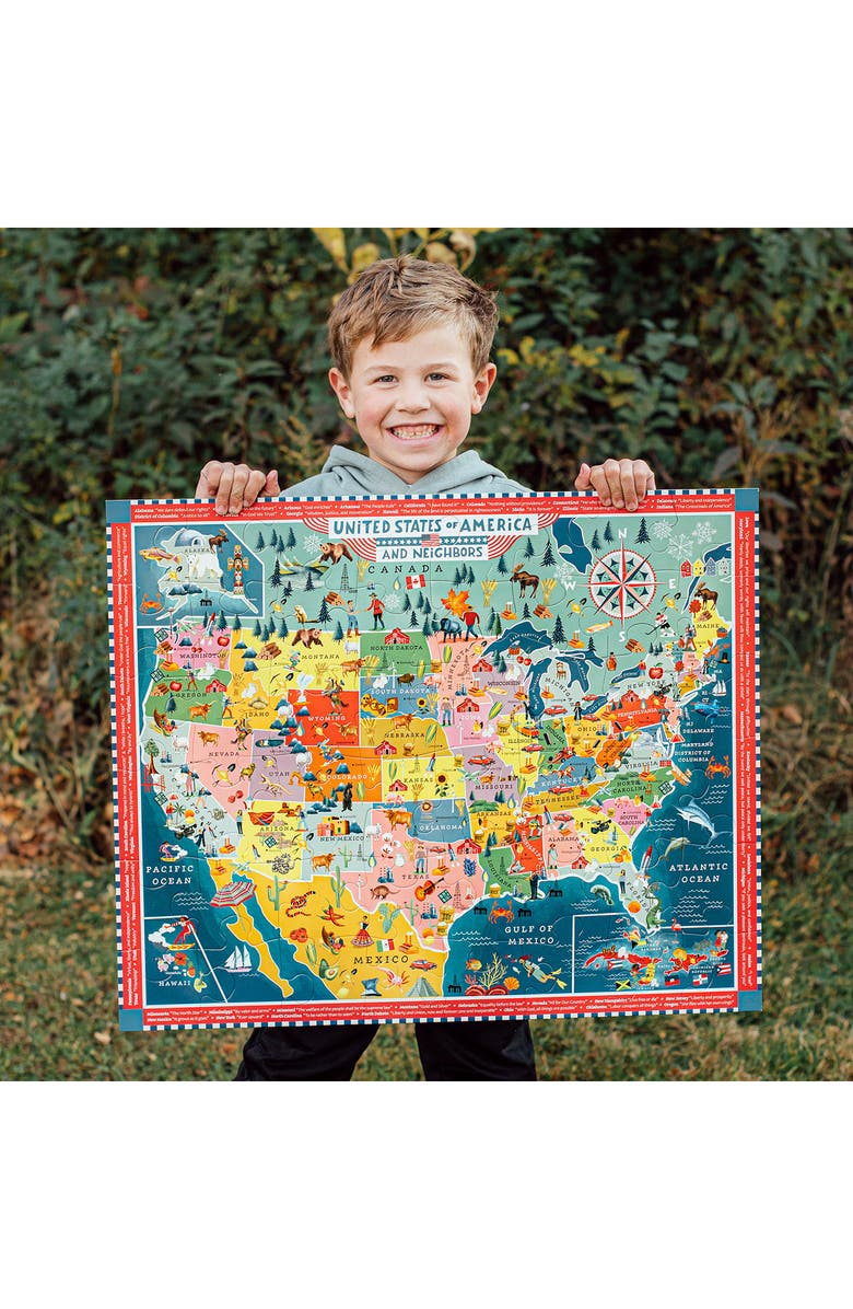 eeBoo USA 48-Piece Giant Puzzle, Alternate, color, Multi