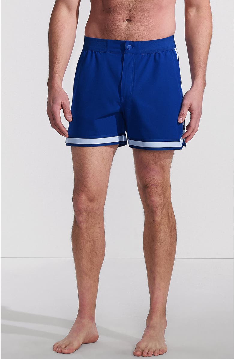 Lands' End 5" Quick Dry Striped Pull on Board Short, Main, color, Brilliant Cobalt