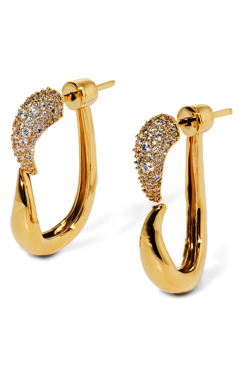 Nadri Pisa Front/Back Earrings, Main, color, Gold