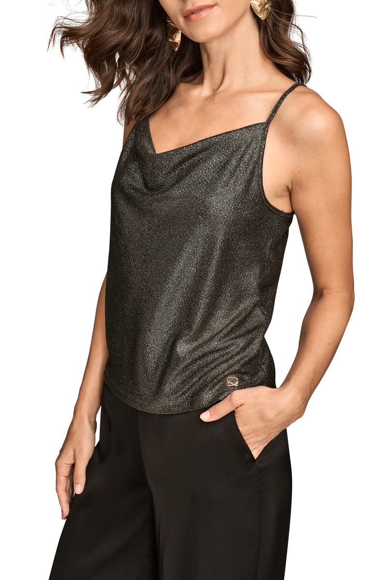 Donna Karan New York Metallic Camisole, Alternate, color, Black/ Gold