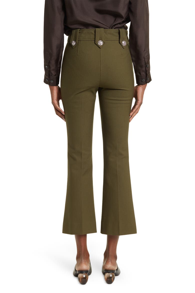 Robertson Cropped Flare Trousers, Alternate, color, ARMY GREEN
