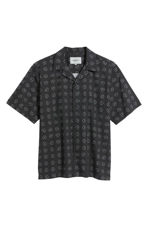 Carhartt Work In Progress Furoshiki Camp Shirt In Furoshiki Print Black