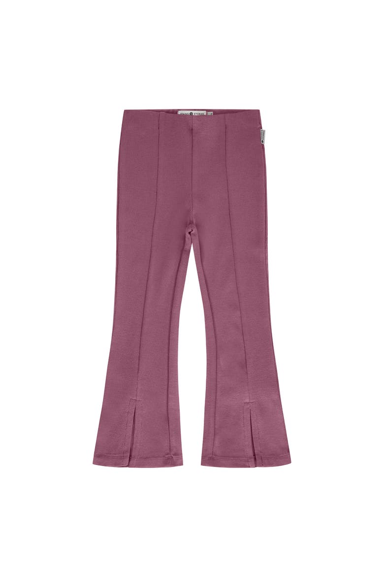 Ribbed Flared Leggings, Main, color, Burgundy