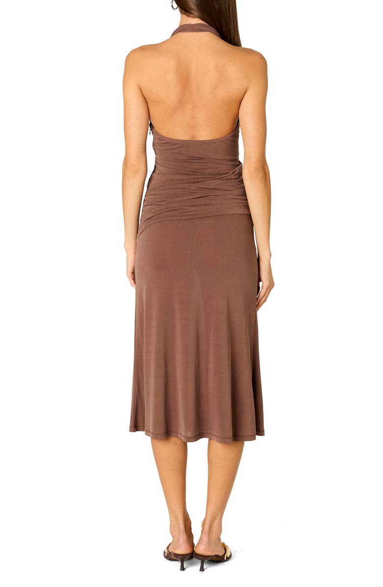 Nia Marina Halter Midi Dress, Alternate, color, Java