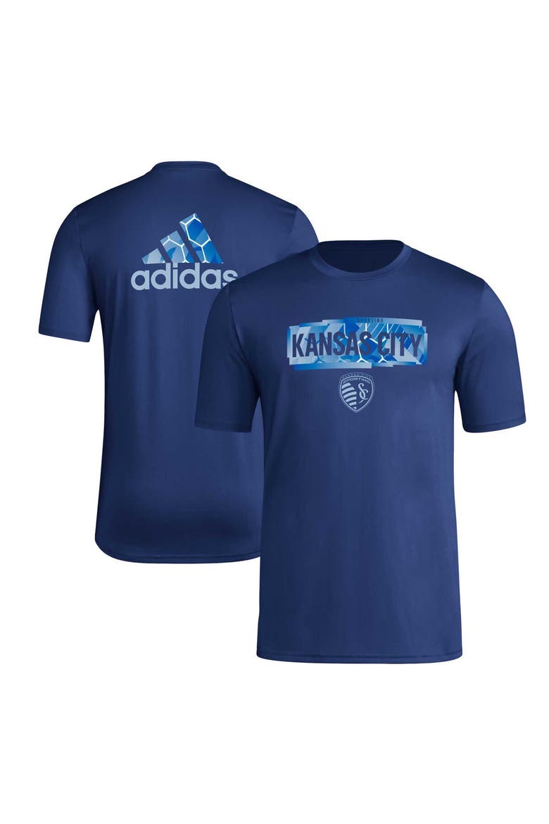 Men's adidas Navy Sporting Kansas City Local Pop AEROREADY T-Shirt, Main, color, Navy