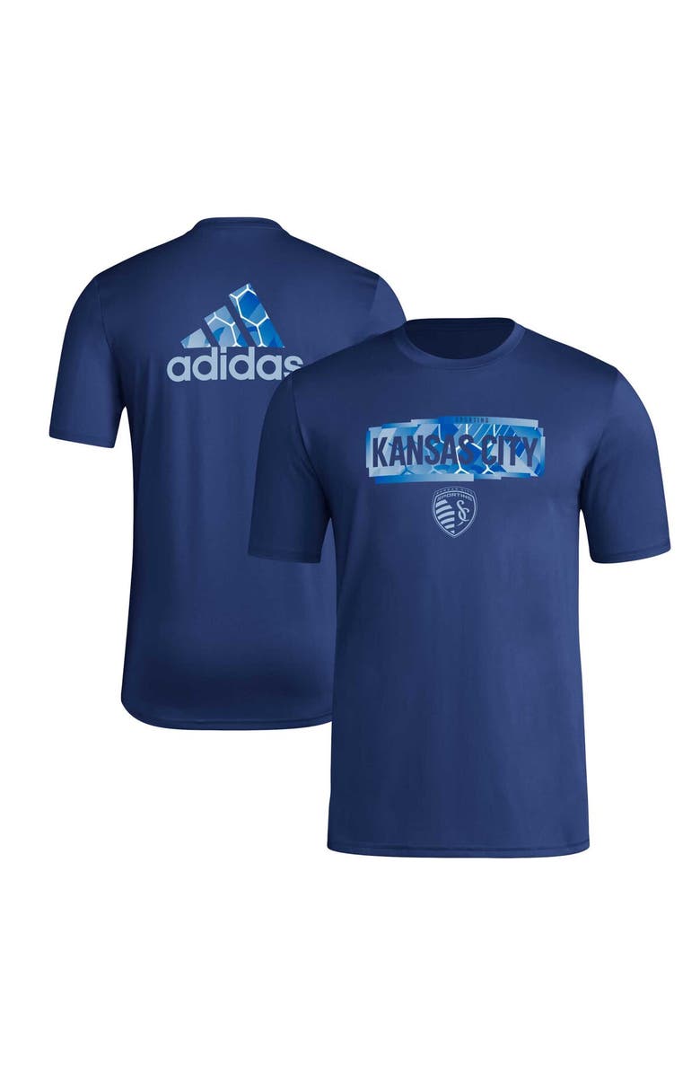 adidas Men's adidas Navy Sporting Kansas City Local Pop AEROREADY T-Shirt, Main, color,