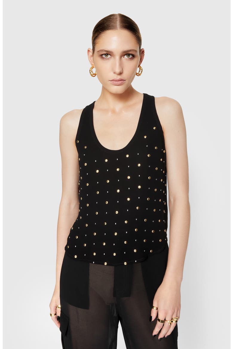 Bridget Stud Detail Tank Top, Alternate, color, TRUE BLACK