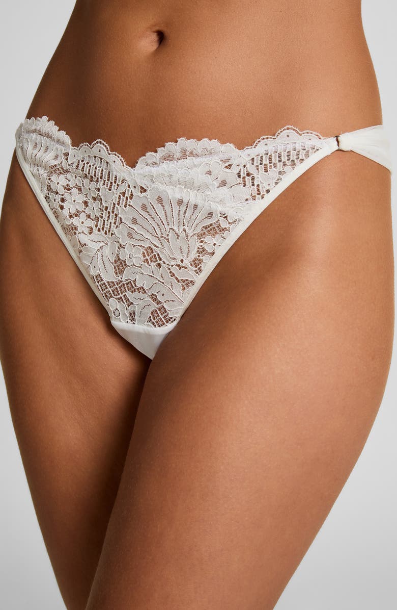 Hunkemöller Whitney High Leg Thong, Alternate, color, Snow White