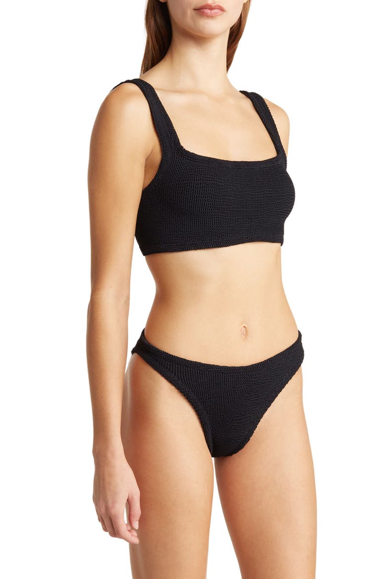 Crinkle Two-Piece Swimsuit, Alternate, color, BLACK