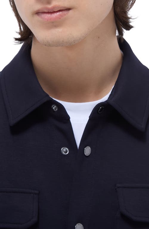 Bugatchi Soft Touch Knit Shirt Jacket In Navy