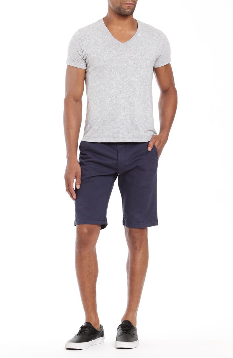 Mavi Jeans Jacob Slim Fit Flat Front Chino Shorts, Alternate, color, Dark Navy Sateen Twill