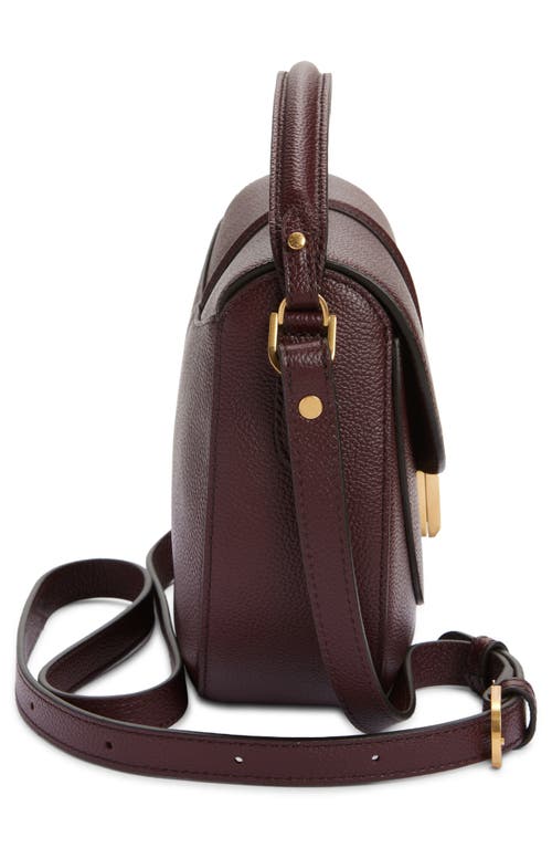 Demellier Siena Leather Saddle Crossbody Bag In Burgundy