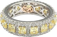 SUZY LEVIAN Sterling Silver Asscher CZ Eternity Band Ring