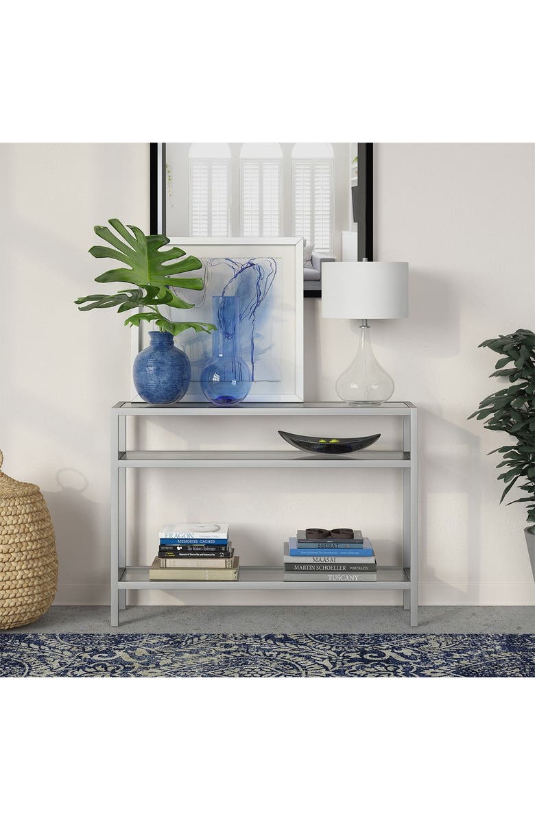 ADDISON AND LANE Sivil 42" Satin Nickel Console Table, Alternate, color, 