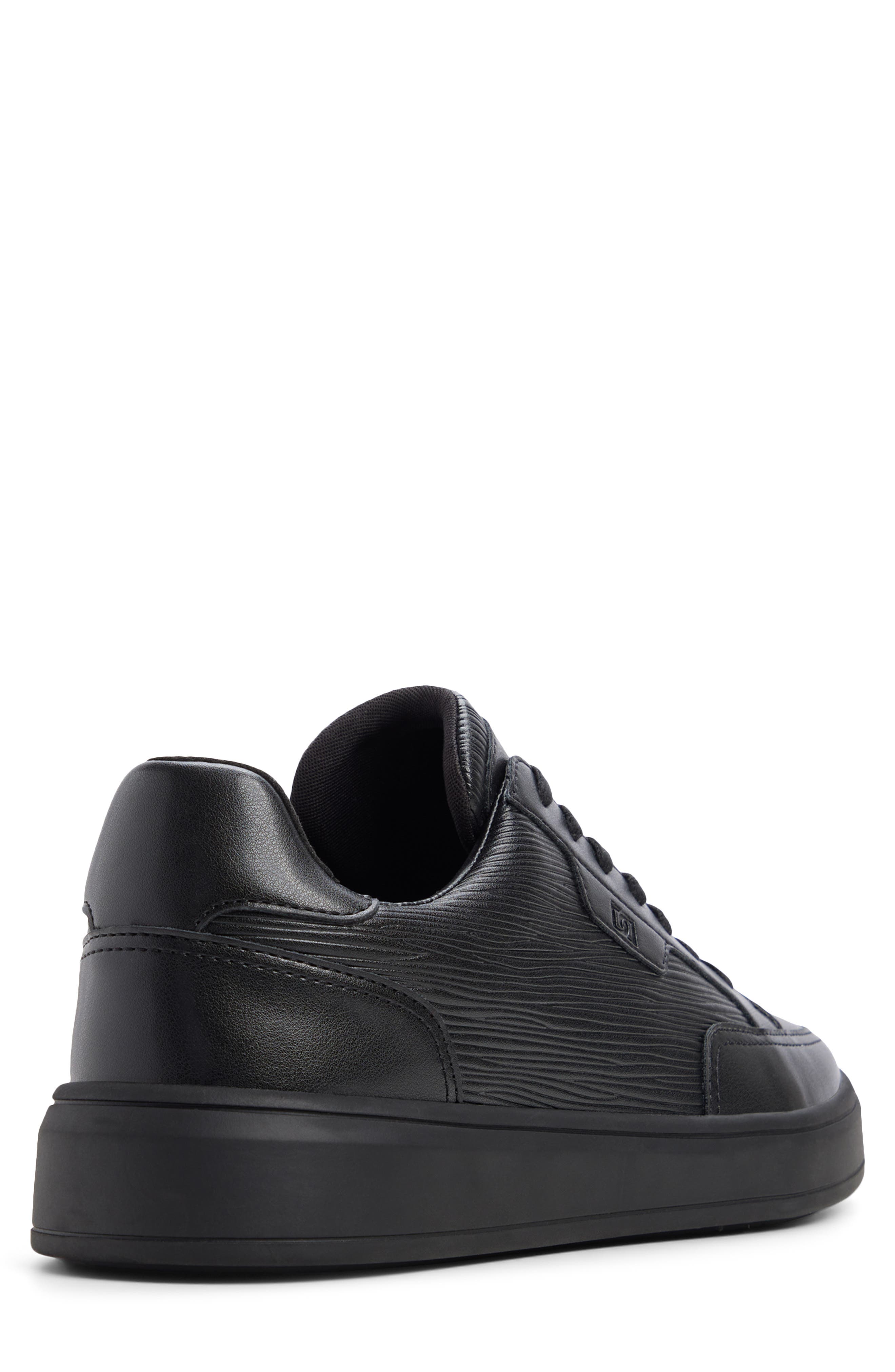 Miko Faux Leather Sneaker, Alternate, color, BLACK/BLACK
