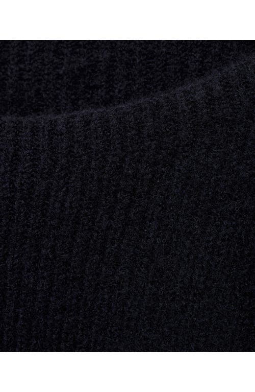 Shop Mango Perkins Funnel Neck Sweater In Dark Navy