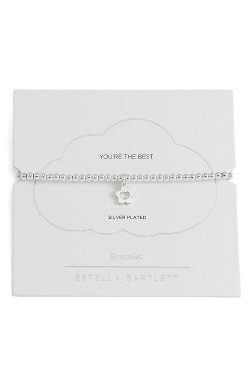 Estella Bartlett Sienna Flower Heart Beaded Stretch Bracelet In Metallic