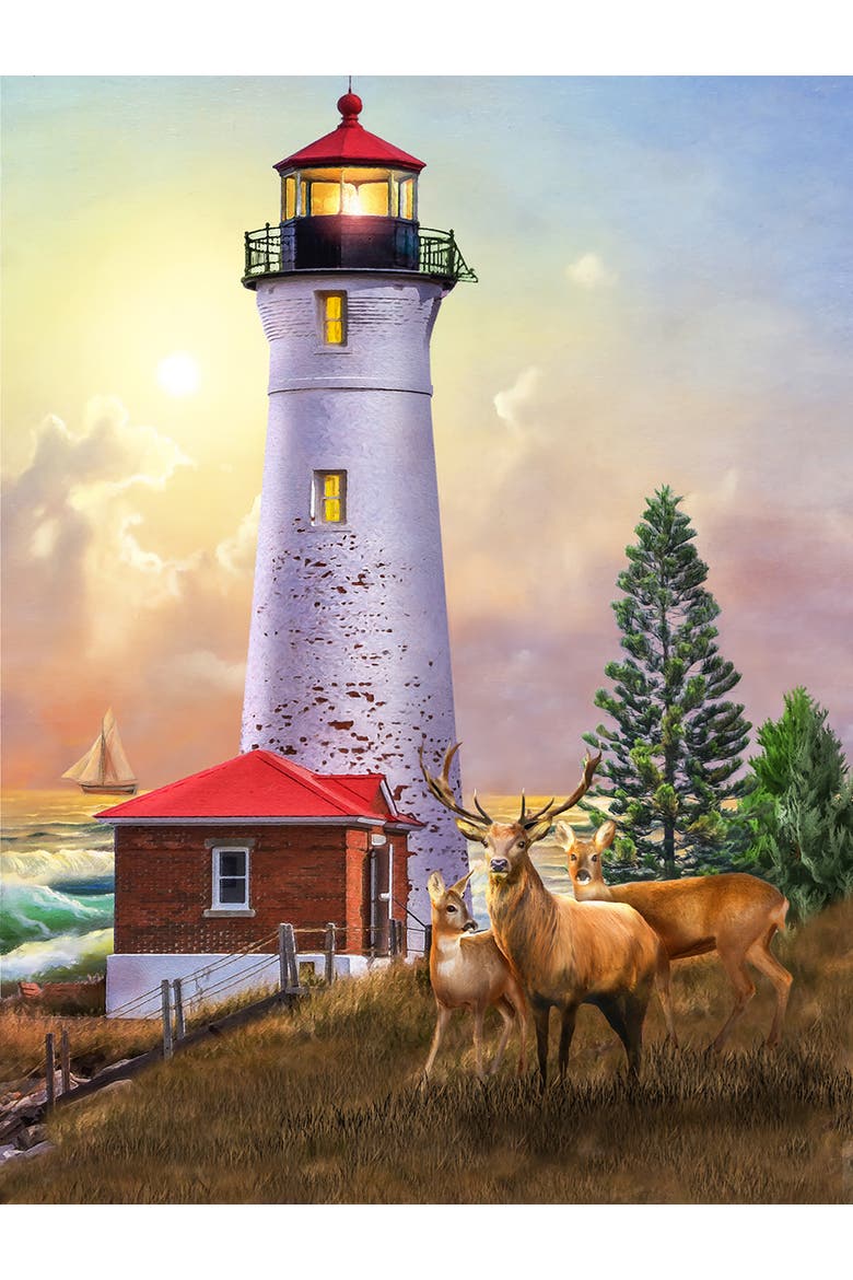 Crisp Point Lighthouse 500 piece Jigsaw Puzzle for Adults, Alternate, color, Multicolor