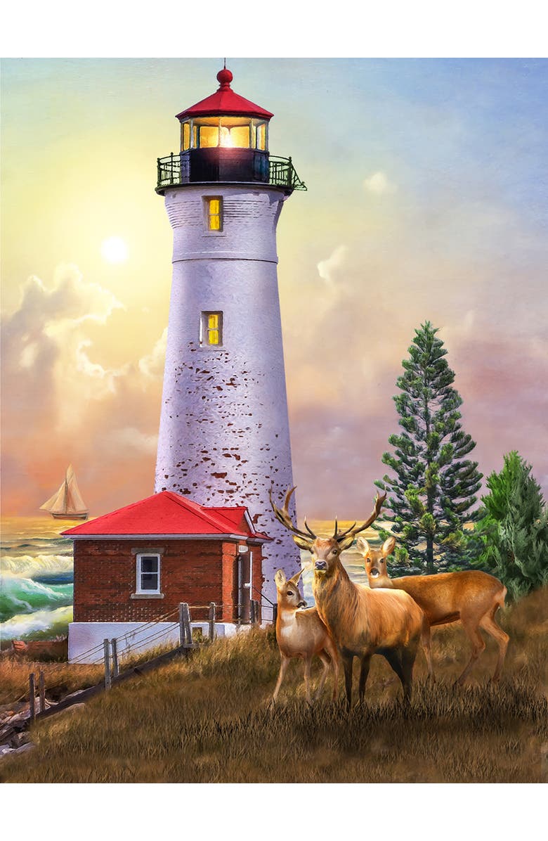 Sunsout Crisp Point Lighthouse 500 piece Jigsaw Puzzle for Adults, Alternate, color, Multicolor