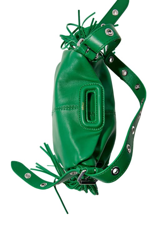 Maje Womens Miss M Mini Logo-embossed Leather Shoulder Bag Verts In Green